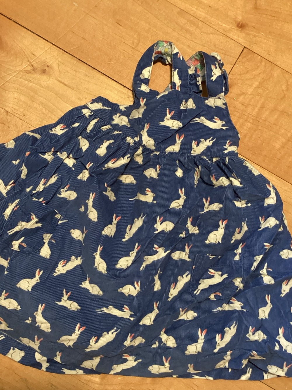 Baby Boden Blue Bunny Print Dress